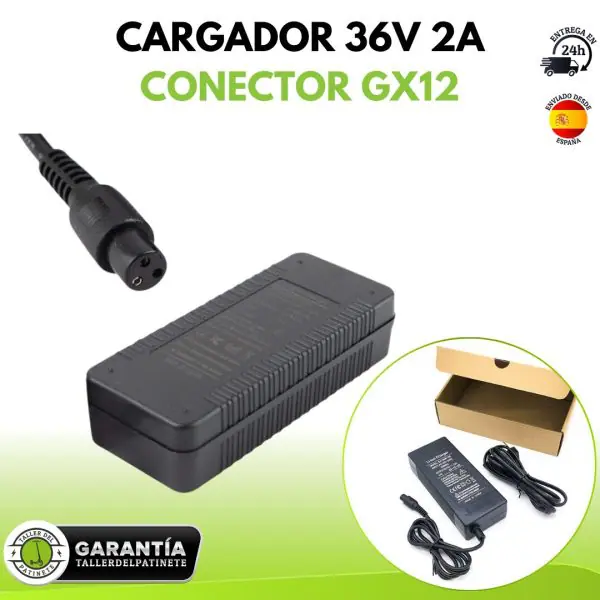 Cargador 36v 2A conector GX12