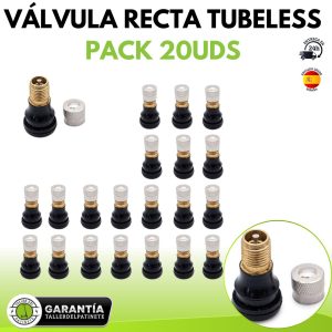 Válvula RECTA tubeless Pack 20uds