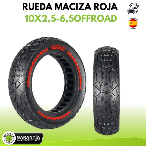 RUEDA MACIZA ROJA 10X2,5-6,5OFFroad