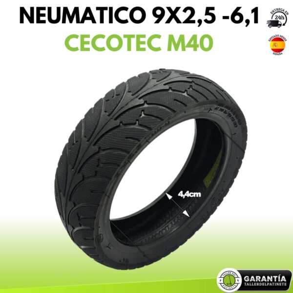 Neumático 9 X 2,5 - 6.1 para Cecotec M40