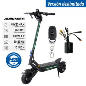 Patinete Adasmart Tank DUAL 48V EVE (Deslimitado con mando)
