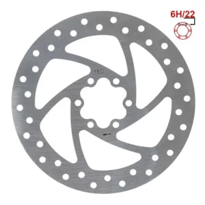Disco de freno 160 mm color plata con anclaje de 6 tornillos