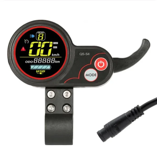 Display QS-S4 36-72V 6 pines con acelerador de índice para patinete eléctrico