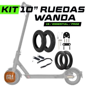 Kit 10 pulgadas ruedas WANDA con soporte de guardabarros para Xiaomi M365, PRO, 1S, Essential, PRO2, Mi3 y 3 Lite.