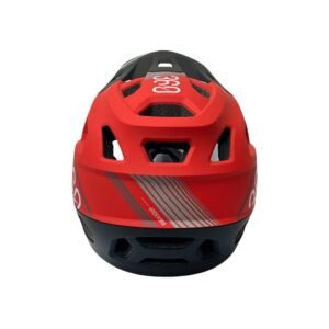 Casco INTEGRA Sport rojo y negro con mentonera fija, ventilación avanzada y cierre magnético