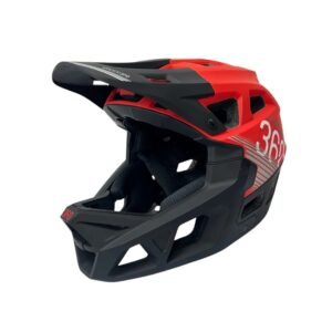 Casco INTEGRA Sport rojo y negro con mentonera fija, ventilación avanzada y cierre magnético