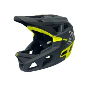 Casco INTEGRA Sport negro amarillo fluorescente con mentonera y ventilación avanzada para patinete eléctrico y MTB