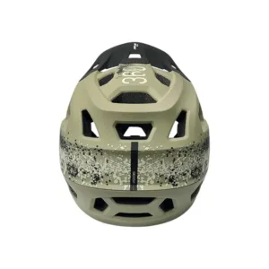 Casco INTEGRA Sport verde militar con mentonera fija, ventilación avanzada y diseño táctico